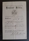 Civil War Document Rare Maryland Militia Exemption Frederick Co: H Clay Lawson