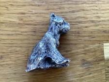 Scottie Terrier Dog Miniature Silver Plated Figure