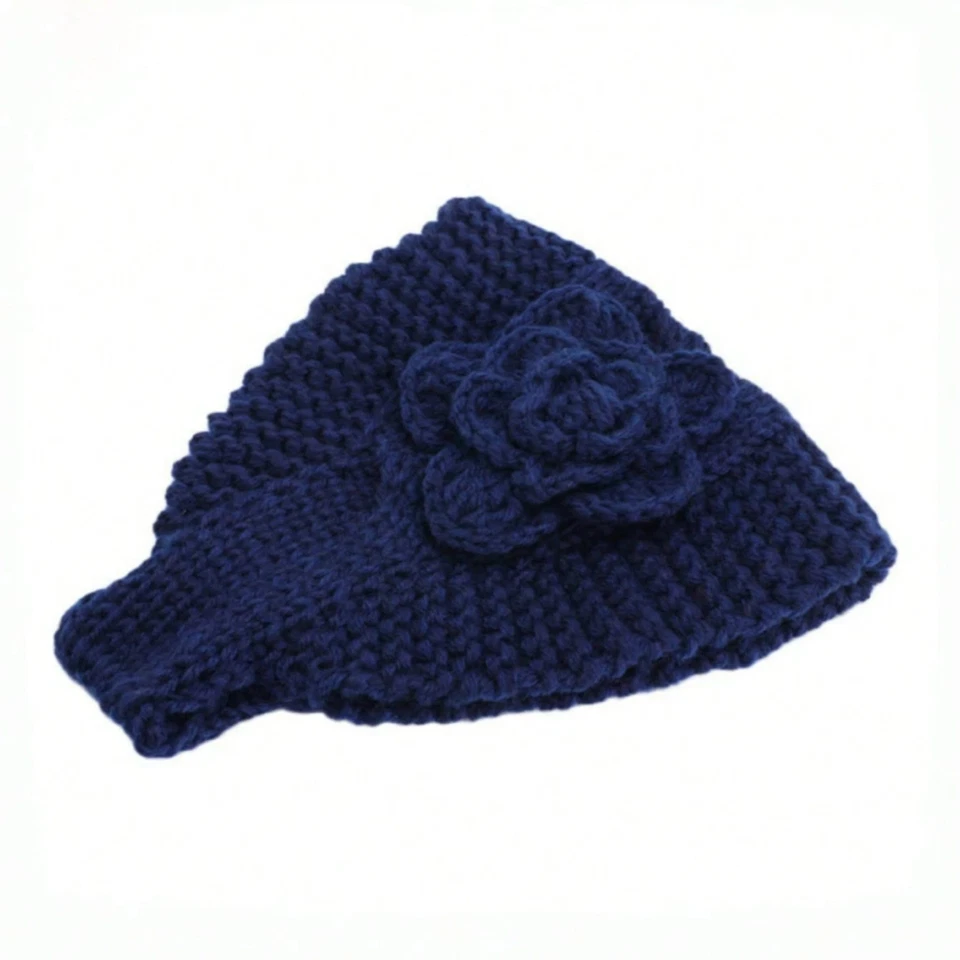 Mujer Invierno Diadema Floral Tejido Turbante Hecho a Mano Prendas para la Cabeza Otoño Invierno Gorras Foto 3 de 4