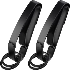 Ullnosoo Duty Belt Key Holder, Quick Release Clip, Stainless Black 2 Pack 
