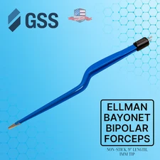 Ellman Bayonet Bipolar Forceps – 9" Non-Stick Tips, 2 Pin Connection
