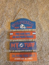 miami dolphins NFL Team Logo Mancave Man Cave Wall Sign 19x12