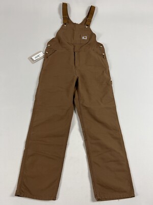 CARHARTT WIP BIB OVERALL HAMILTON BROWN RINSED 34X32 NWT | eBay