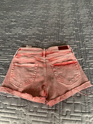Hollister Pantalones Cortos Alto Talla 00 Cintura 23 Rojo Lavado - Imagen 2 de 2