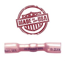 MVP 25 Red Butt Splice Crimp Solder Heat Shrink Terminals 18-22 AWG Ga USA Made