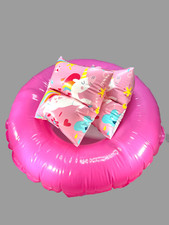 Kids Pool Summer Beach Kit 3 pcs Play Water Set Armbands Splash Ring 17.5" PINK