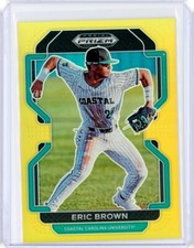 2022 Panini Prizm Draft Picks ERIC BROWN Gold Refractor RC Rookie Brewers 1/10