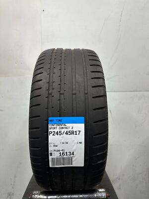 1 Used  Continental Sport Contact 2 P245/45R17 2454517 245/45/17 95 W - 6/32