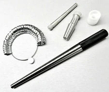 Steel Ring Mandrel, Wide Band Finger Gauge and Rathburn Ring Stretcher Set 3pcs