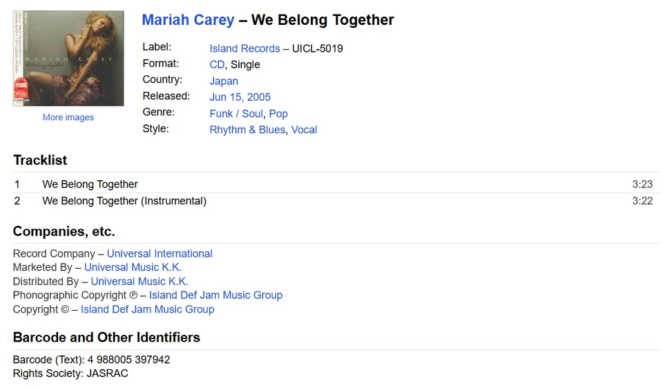 Mariah Carey ‎We Belong Together Japan CD Single + OBI RARE UICL-5019 NEW SEALED - Image 2 of 4