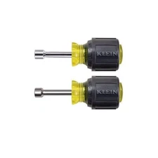 Klein Tools 610M Magnetic Stubby Nut Driver Set, 1-1/2-Inch Shafts, 2-Piece