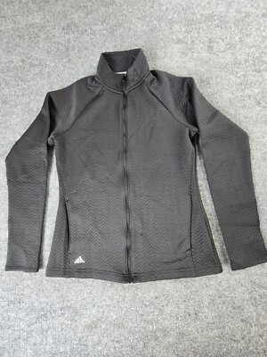 ADIDAS Jacket GOLF Women s Small Black Zig Zag Textured 