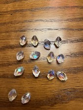 Crystal Faceted Transparent Bicone Bead Lot- 14