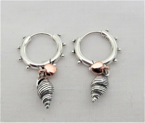 PANDORA GENUINE SILVER CONCH SHELL HOOP 
