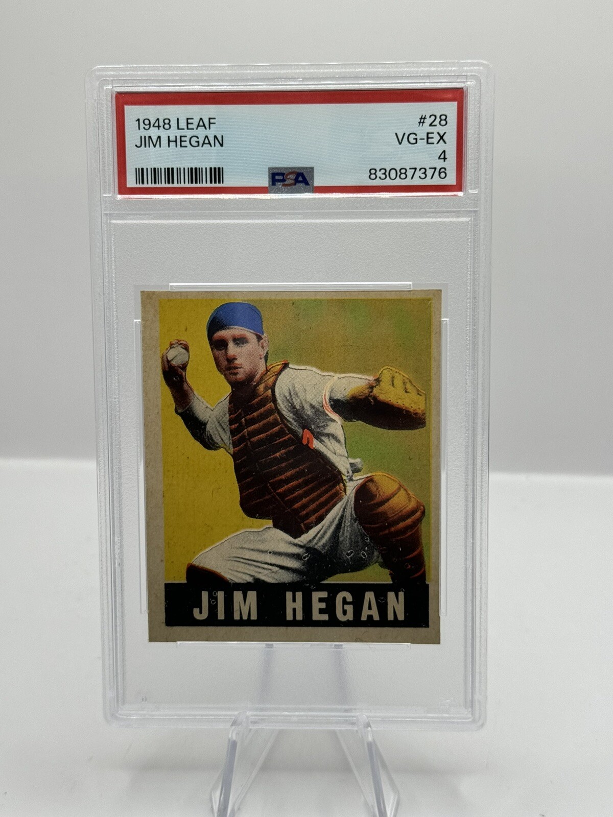 1948 Leaf #28 Jim Hegan Cleveland Indians PSA 4