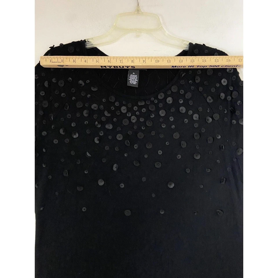 Grace Elements Black Leather TShirt Sz XL (sku200) - Image 2 of 4