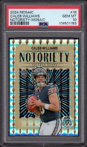 2024 Caleb Williams Panini Mosaic Football RC #18 Notoriety-Mosaic Graded PSA 10