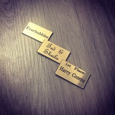 small plaque custom size choice of size 1, 5, 10, 20, 50 + brass, silver