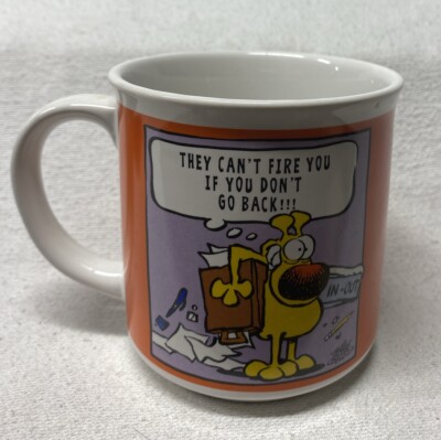 Vintage 1989 Grimmy They Can t Fire U If U Don t Go Back Ceramic Coffee Mug Cup