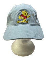 Disney Winnie the Pooh Embroidered Canvas Baseball Hat Light Blue Adjustable