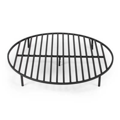 Ash & Ember Round 36'' Fire Pit Grate, High Efficiency Elevated Steel Grate