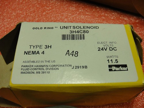 Parker 3H4C80 Solenoid Valve Type 3H NEMA 4 24V DC open box new pictured - Picture 2 of 4