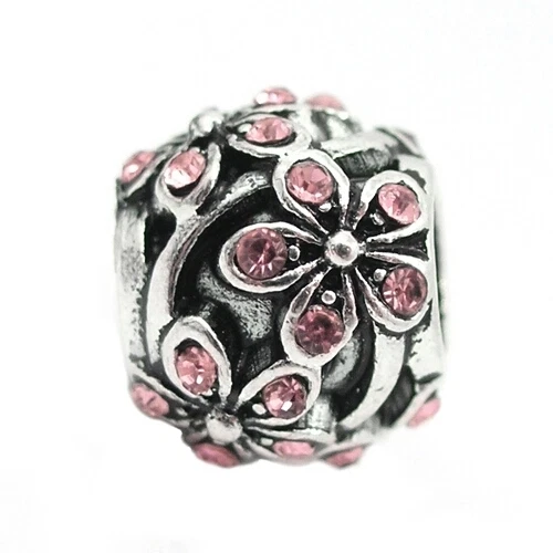 Anhänger Charms Bead Element Blüten mit Zirkonia Damen Modeschmuck Accessoires - Bild 3 von 4