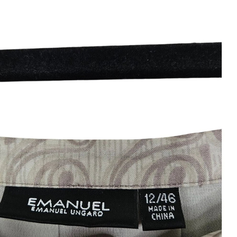 Saia Midi Emanuel Ungaro 12 Sobreposição de Seda Completa Longa Cinza Arte para Usar Clássica  - Imagem 4 de 4