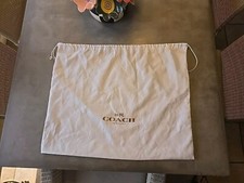 Coach Purse Travel Storage Accessory White Pouch Drawstring Dust Bag 23x18
