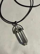 Natural Crystal Hexagonal Column Quartz Necklace - Clear