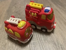 Vtech Go Go Smart Wheels Cars Fire Truck Light and Sound Lot Of 2 B-i6