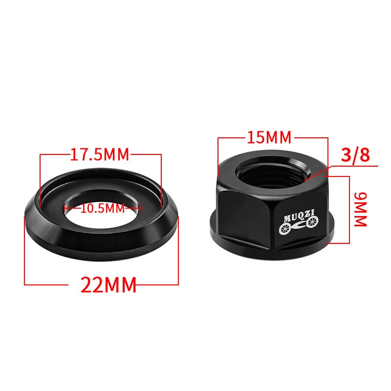 Tornillo de eje de rueda de bicicleta M10 3/8 7075 pernos de cubo de aleación de aluminio Foto 2 de 4