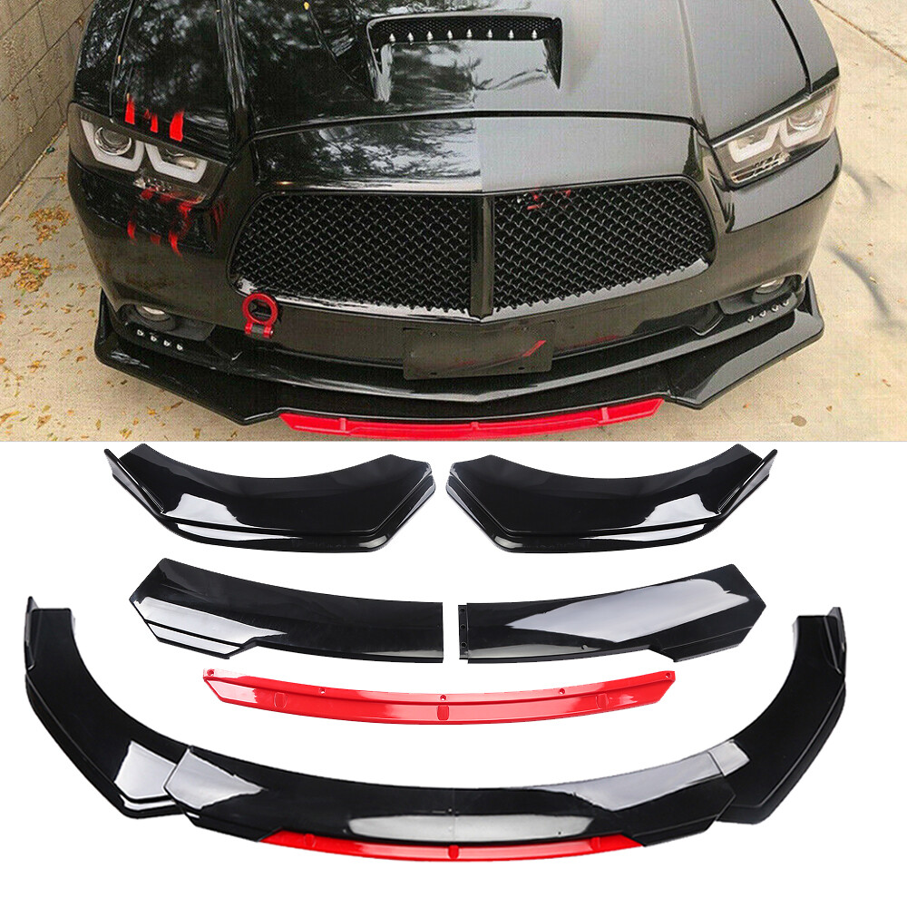 For Dodge Charger 2006-2014 Glossy Black Front Bumper Lip Splitter Body KIT