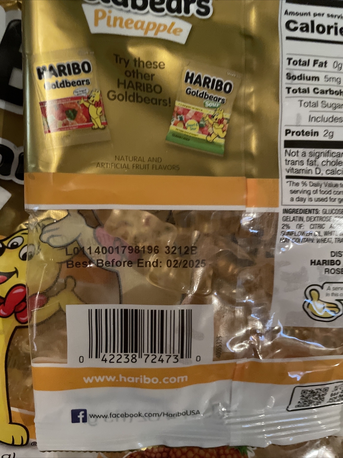 HARIBO Pineapple Gummy Bears Candy Huge Lot of 6 Packs Goldbears Chewy