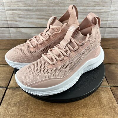 🏀Under Armour Curry Flow 8 Pink Rose White 3024432-601 (Men Size