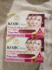D-ne Gold Kojic Collagen AHA Soap 4 in 1, 160g x 2 , Ship from USA