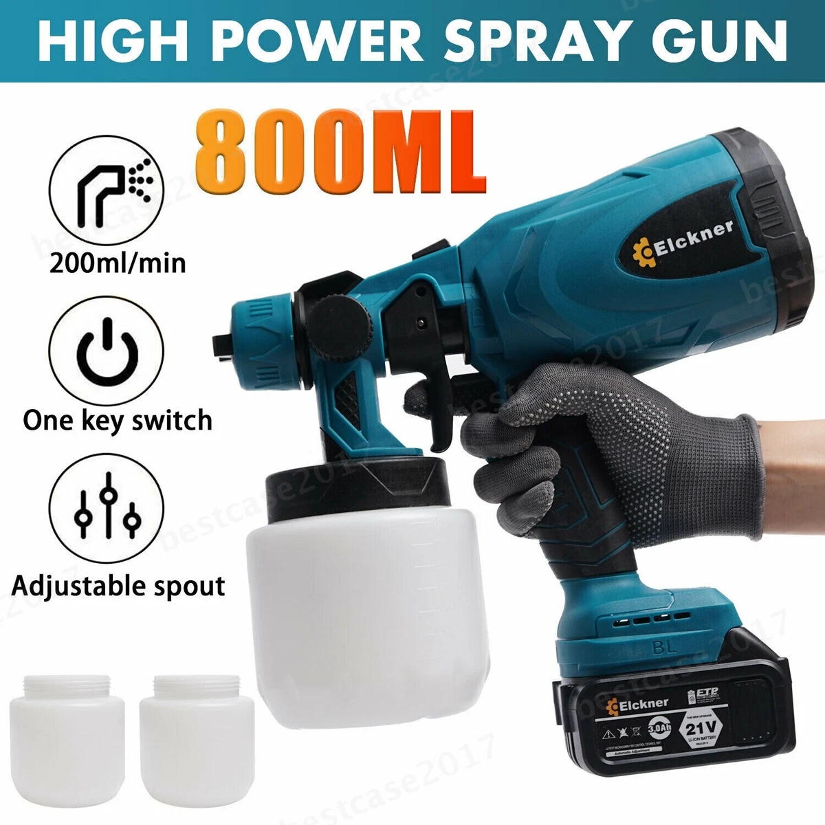 Cordless High Pressure Paint Sprayer HVLP Spray Gun Airless For