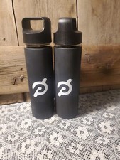 Peloton Glass Water Bottles Silicone Non Slip Grip Screw Top Lid Set 2