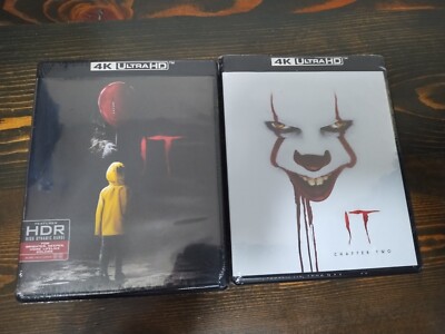 IT Chapter 1 + 2 2017 (4K UHD Discs) Finn Wolfhard Bill Skarsgard James McAvoy 