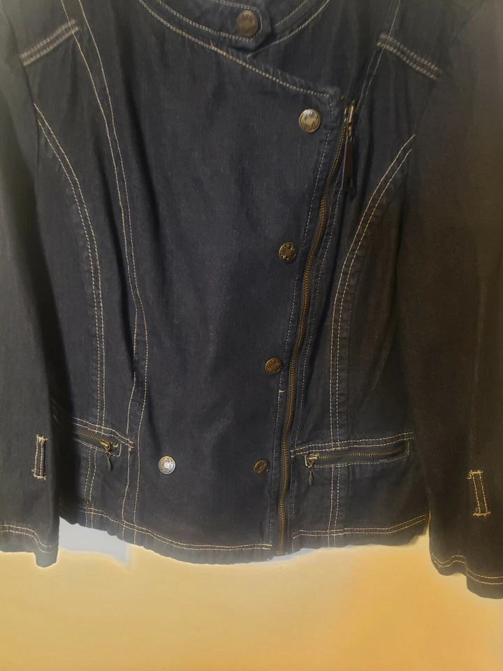 Женская джинсовая куртка AMI Moto Style Dark Sz L - Изображение 4 из 4