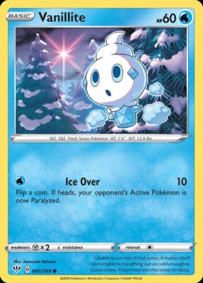 Pokemon Vanillite (45/235) Darkness Ablaze LP REVERSE HOLO