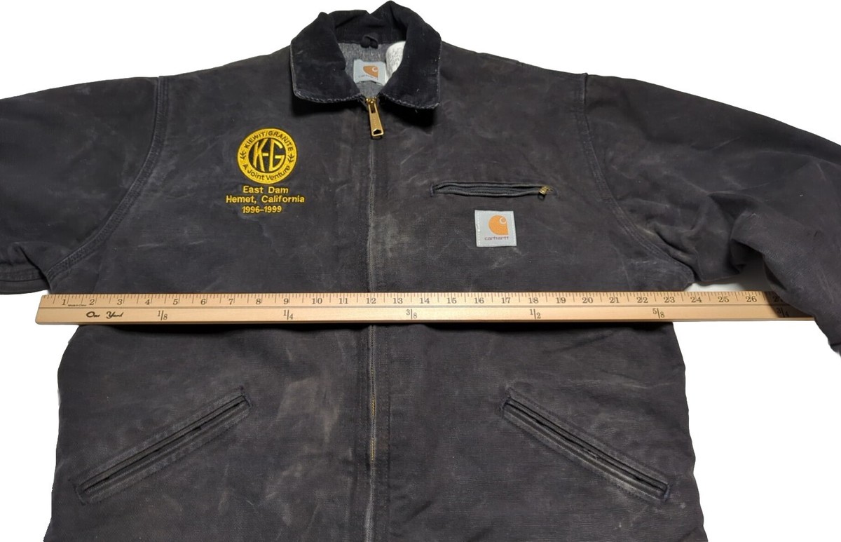 Vintage Carhartt J01 BLK Detroit Jacket Men's 44 Tall Black Vintage Carhartt J01 BLK Detroit Jacket Men's 44 Tall Black