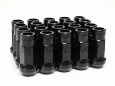 Z RACING BLACK STEEL 20PCS LUG NUTS 12X1.5MM OPEN EXTENDED 17MM KEY ACURA