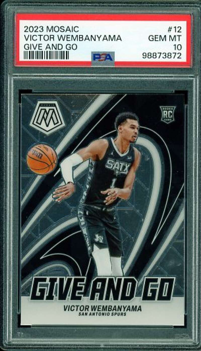 Victor Wembanyama Rookie Card 2023-24 Mosaic Give And Go #12 PSA 10