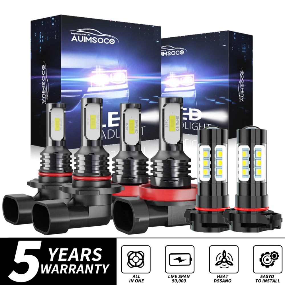 12000K LED Headlight+Fog Light Bulbs Kit For Chevy Silverado 1500 2500 2007-2015