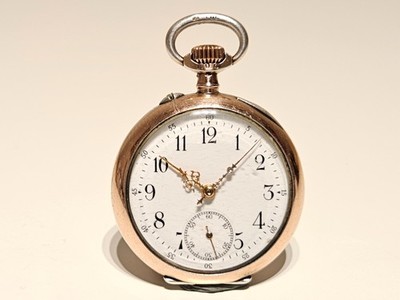 ANTIQUE RARE SMALL 36mm SILVER 0.800 POCKET WATCH''L.U.C''-''LOUIS ULYSSE CHOPARD''