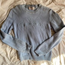 Authentic Tomas Burberry knit light blue sweater