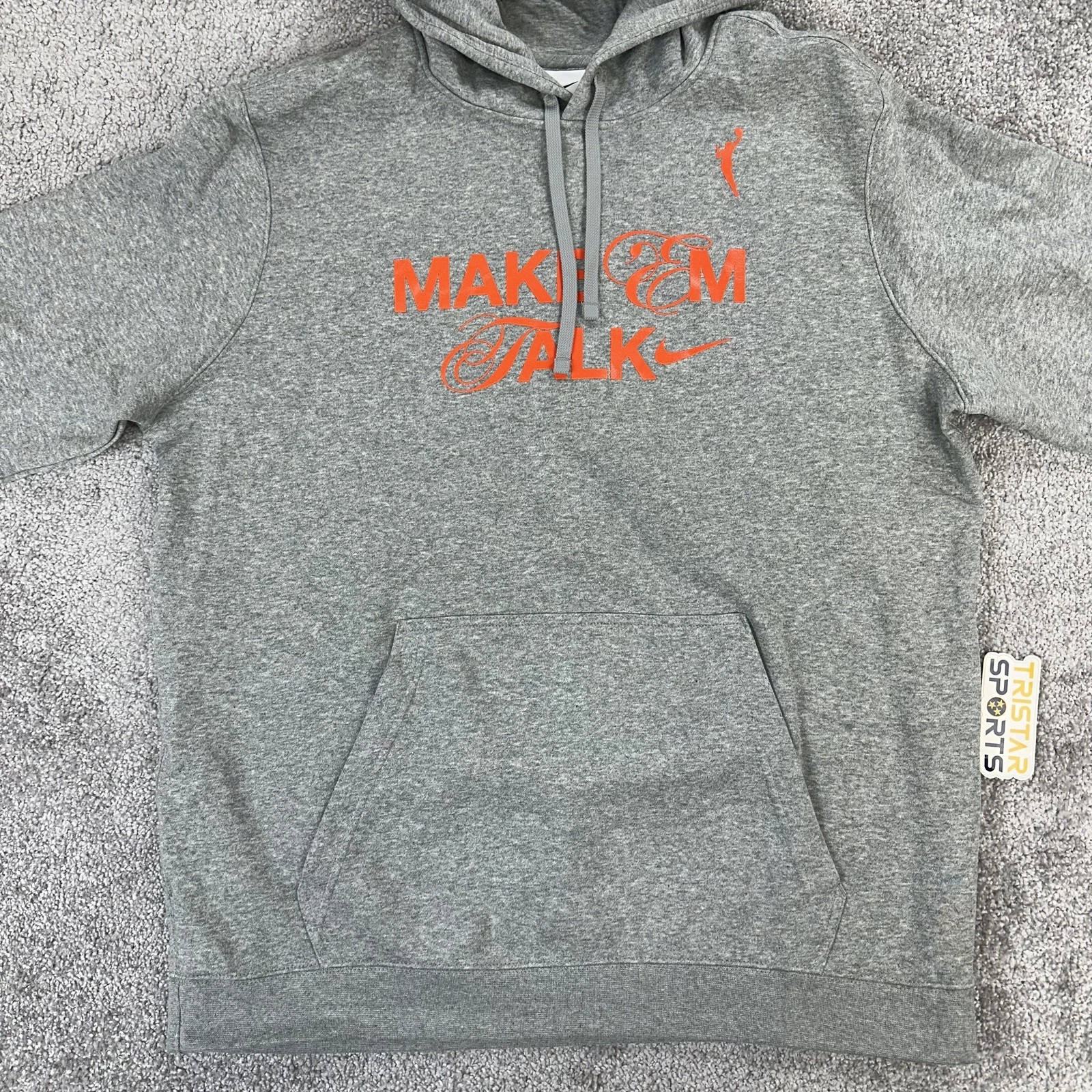 WNBA Nike Hoodie Mens XL Gray Make 'Em Talk Pullover Fleece Sweatshirt Pullover image 2