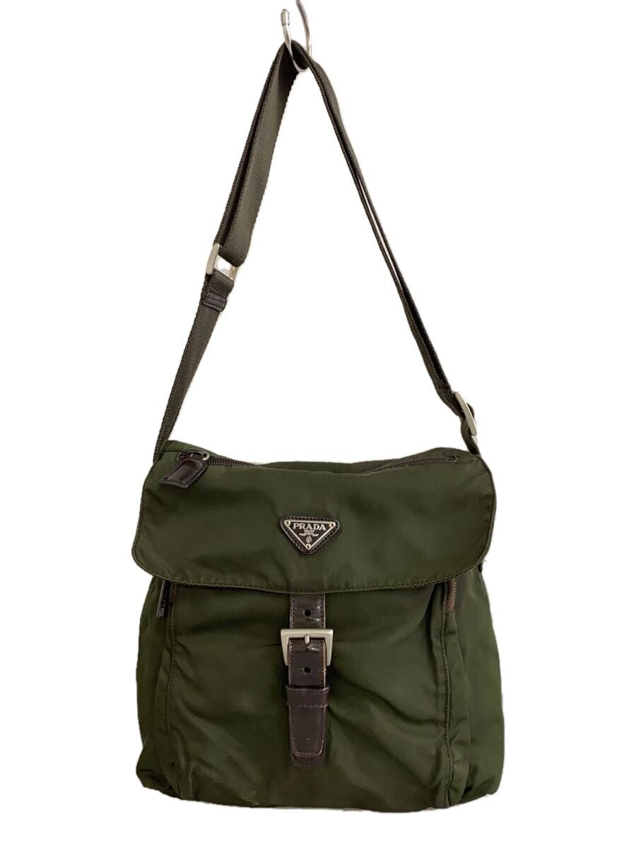 PRADA Green Nylon Shoulder Bag