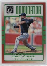 2017 Panini Donruss Optic Dominators Red Prizm 71/99 Corey Kluber #D9 4f5